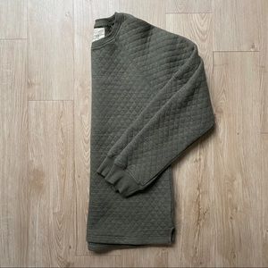 Olive green quilted sweater